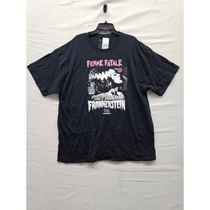 Universal Monsters Bride of Frankenstein Femme Fatale Black Tee Shirt XXL NEW